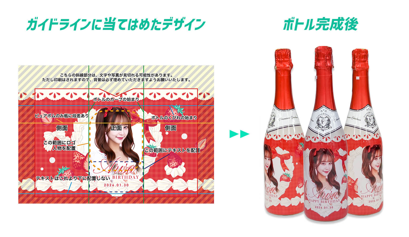 ガイドラインをデザインに当てはめた例